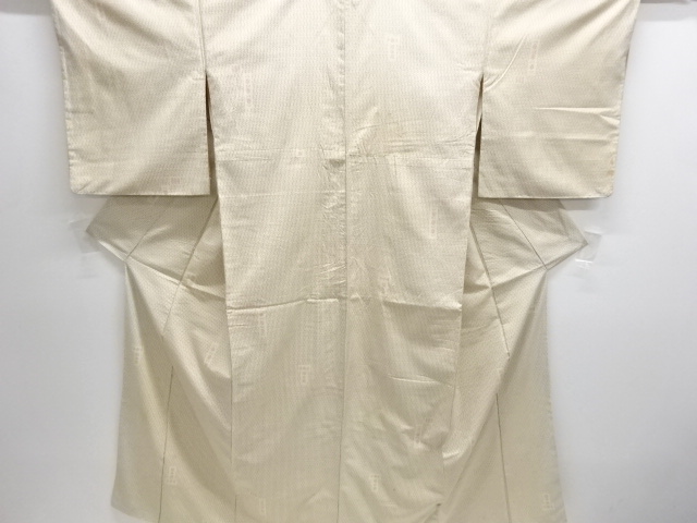 アンティーク　抽象模様織り出し十日町紬着物